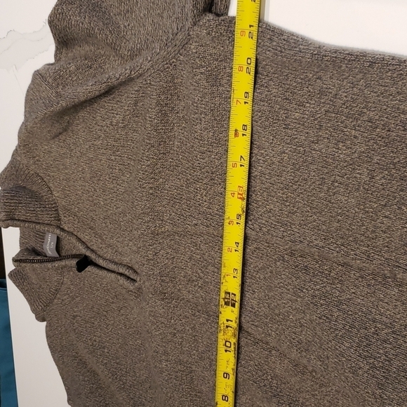 Denver Hayes  Pullover Knit 3/4 Zip 100% Cotton Beige Speckled Men Large - Picture 8 of 10